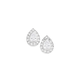Silver Pear Cubic Zirconia Cluster Stud Earrings