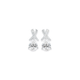 Silver Pear Cubic Zirconia Kiss Stud Earrings