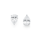 Silver Pear Cubic Zirconia Studs