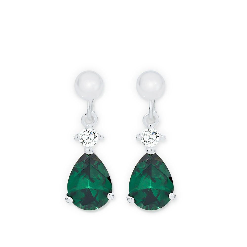 Dark green drop earrings store