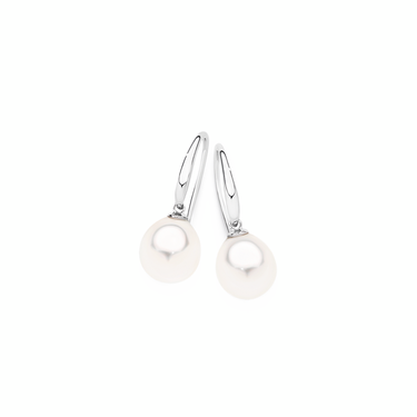 SILVER PEARL DROP HOOK EARRINGS