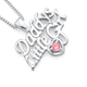 Silver Pink Cubic Zirconia Daddy's Little Girl Pendant
