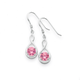 Silver Pink Cubic Zirconia Infinity Loop Earrings