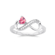 Silver Pink Cubic Zirconia Infinity Ring