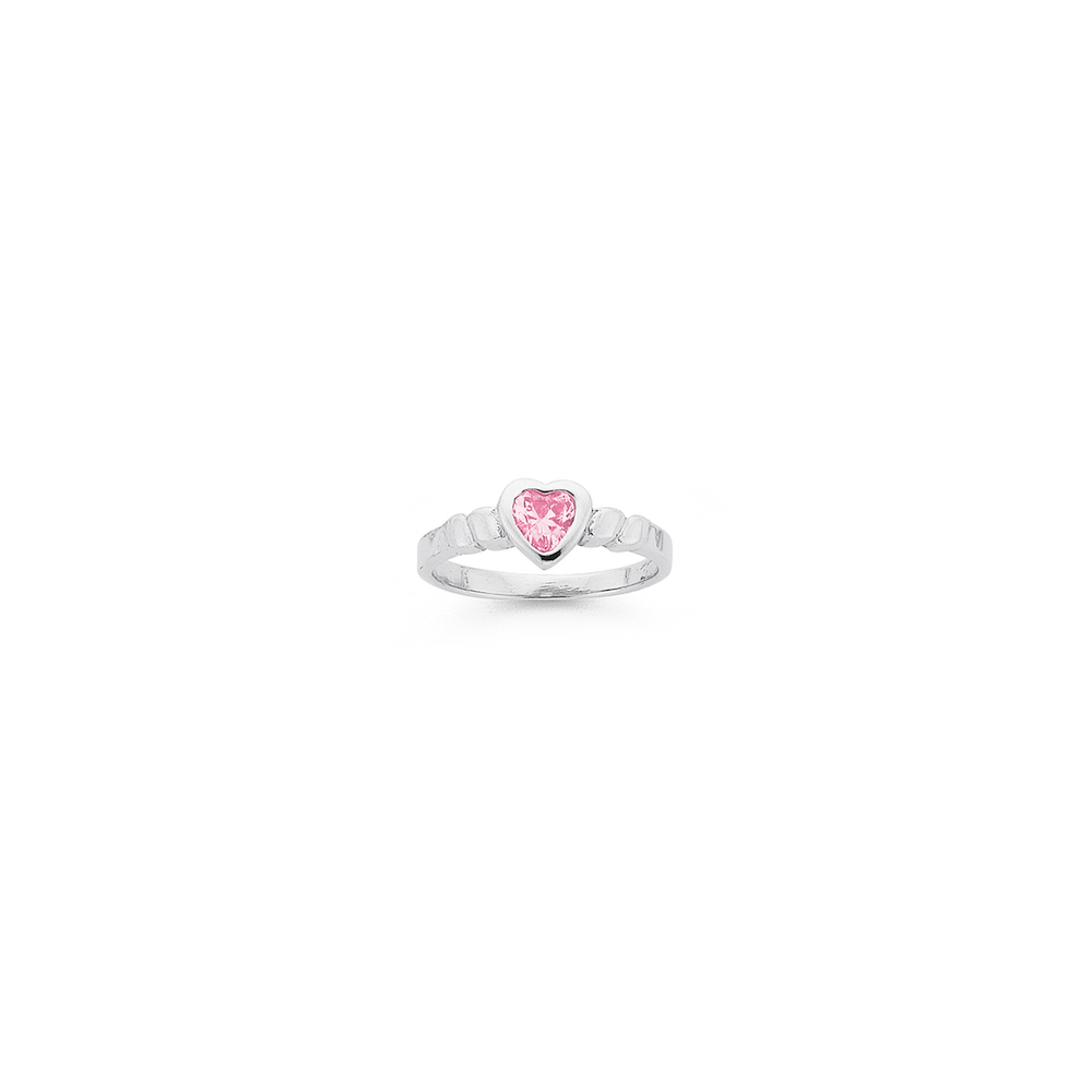 Silver Pink Cz Twist Ring in Pink | Prouds
