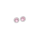 Silver Pink CZ Cluster Stud Earrings