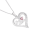 Silver Pink CZ Heart 'Best Mum' Heart Pendant