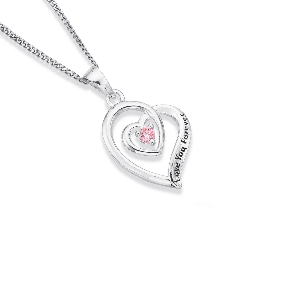 Forever Love Heart Pendant Necklaces For Women 925 Sterling Silver With  Birthstone Zirconia, Birthday Anniversary Jewelry Gift For Women Wife Girls  Ro | Fruugo NO
