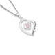Silver Pink CZ Love You Forever Heart Pendant