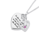 Silver Pink CZ 'To the World' Mum Pendant