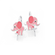 Silver Pink Enamel Elephant Hook Childrens Earrings