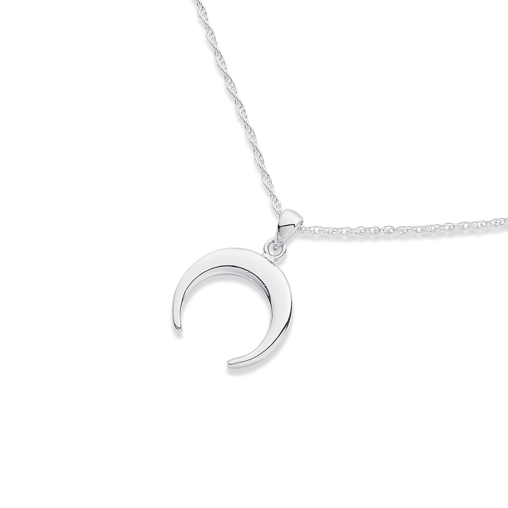 Half moon on sale pendant silver
