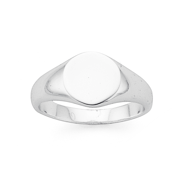 Silver Plain Round Signet Ring
