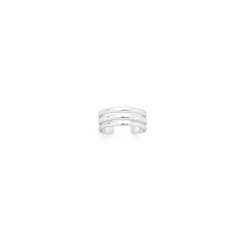 Silver Plain Triple Bar Toe Ring