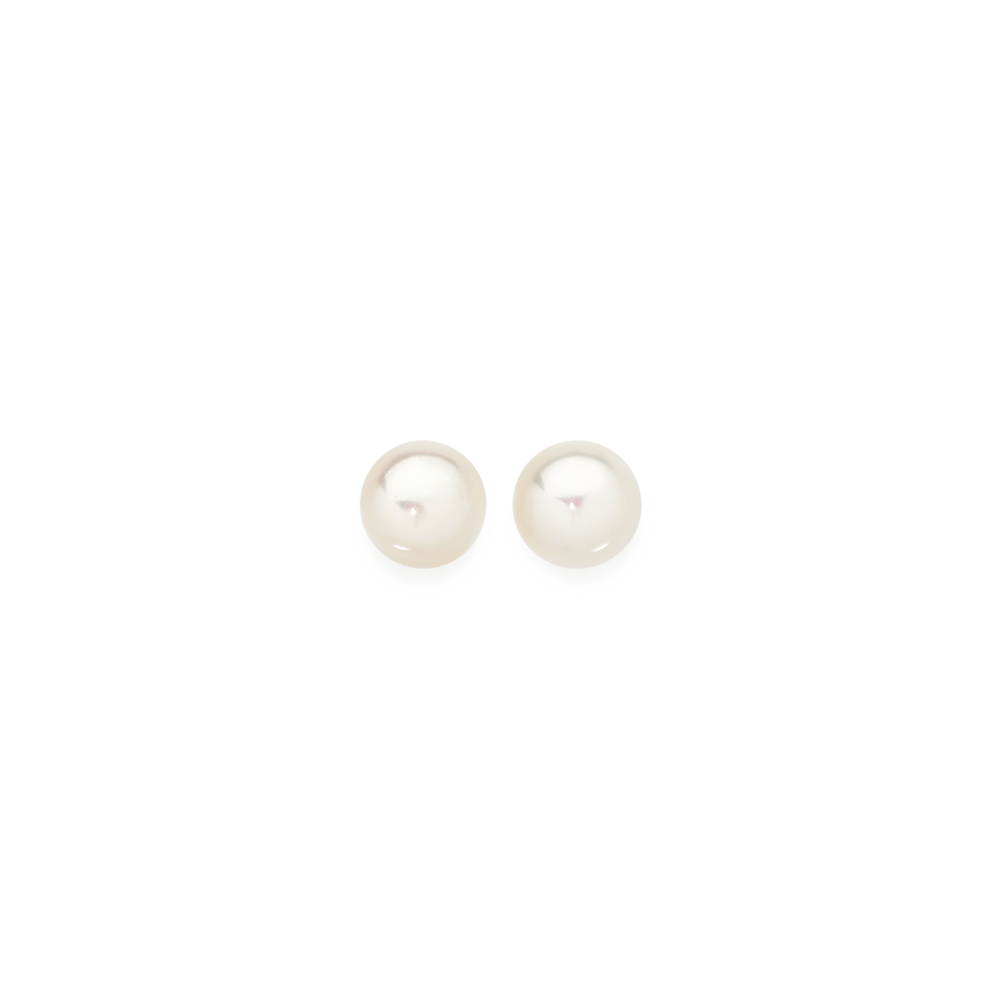 SILVER POTATO PEARL STUD EARRINGS