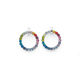 Silver Rainbow Crystal Circle Earrings
