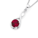 Silver Red Cubic Zirconia Infinity Pendant