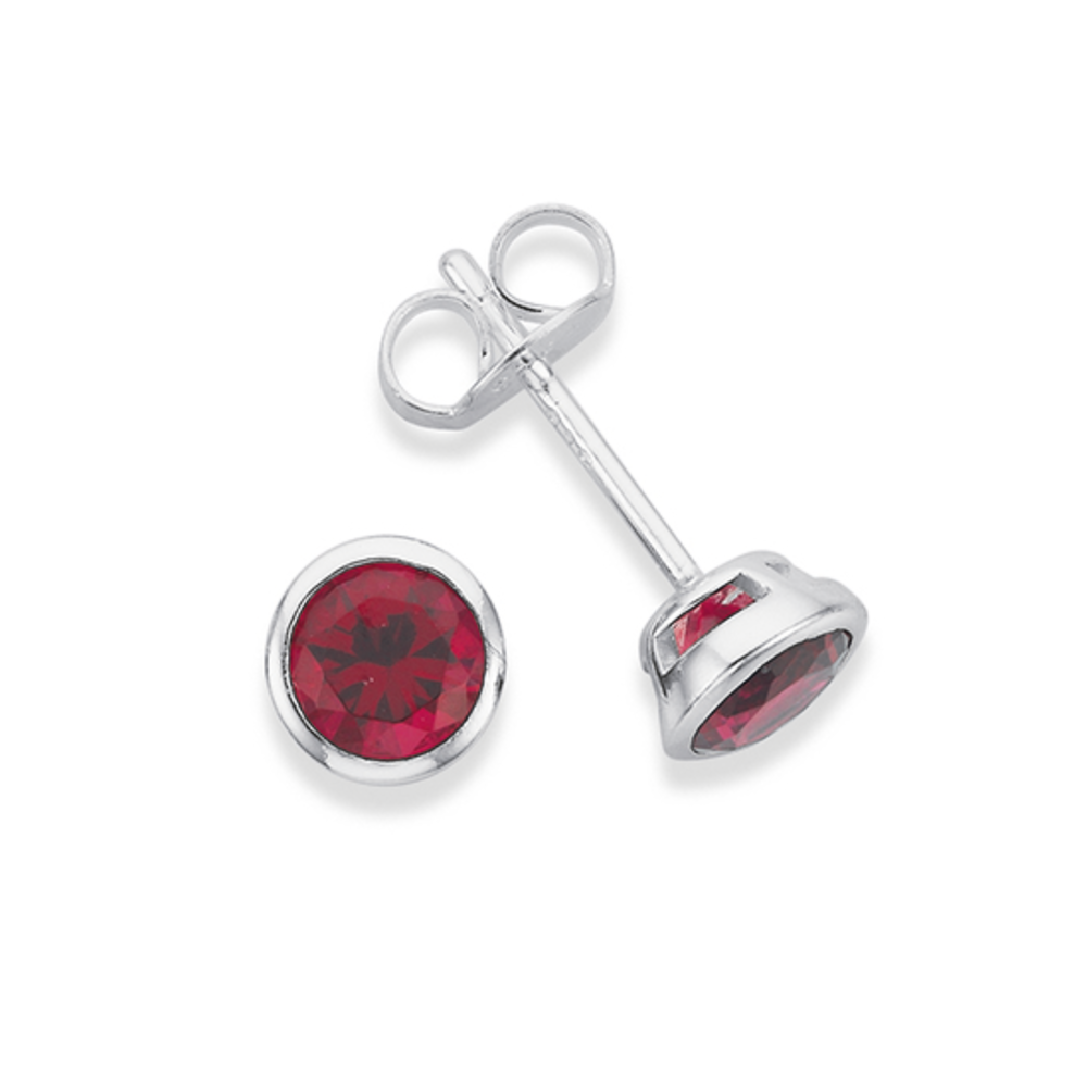 Red on sale silver earrings