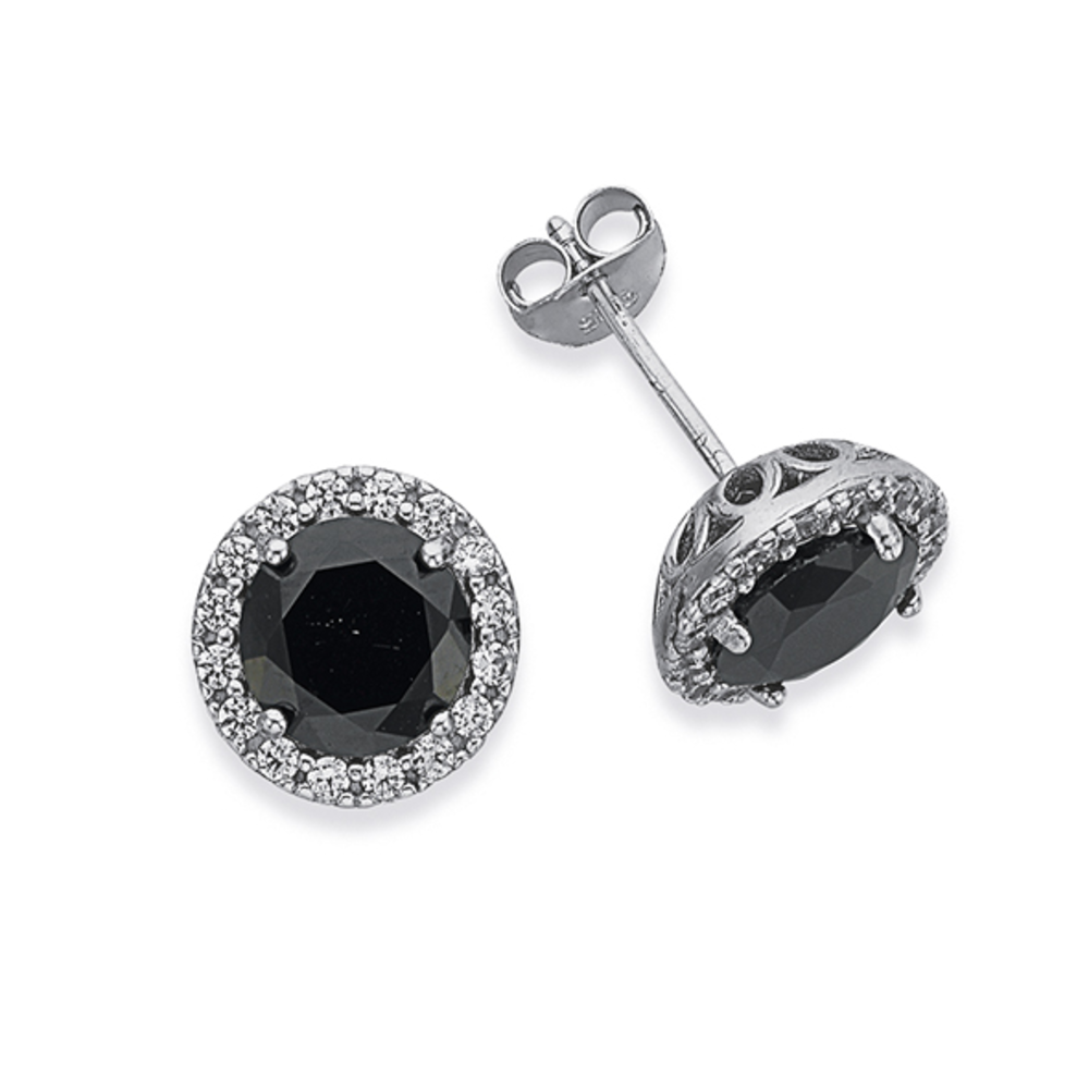 Black cluster earrings deals