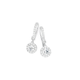 Silver Round Cubic Zirconia Drop Earrings
