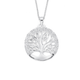 Silver Round Cubic Zirconia Tree of Life Pendant