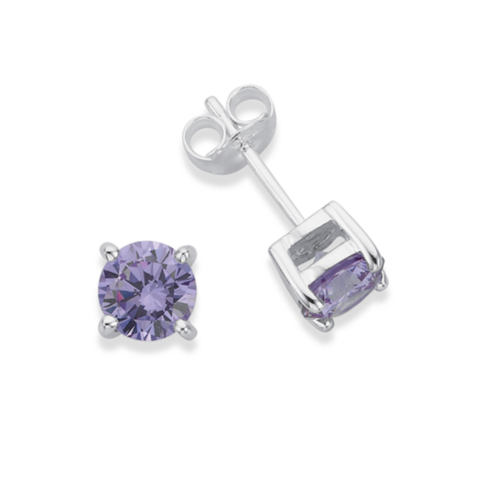Purple and silver shop earrings