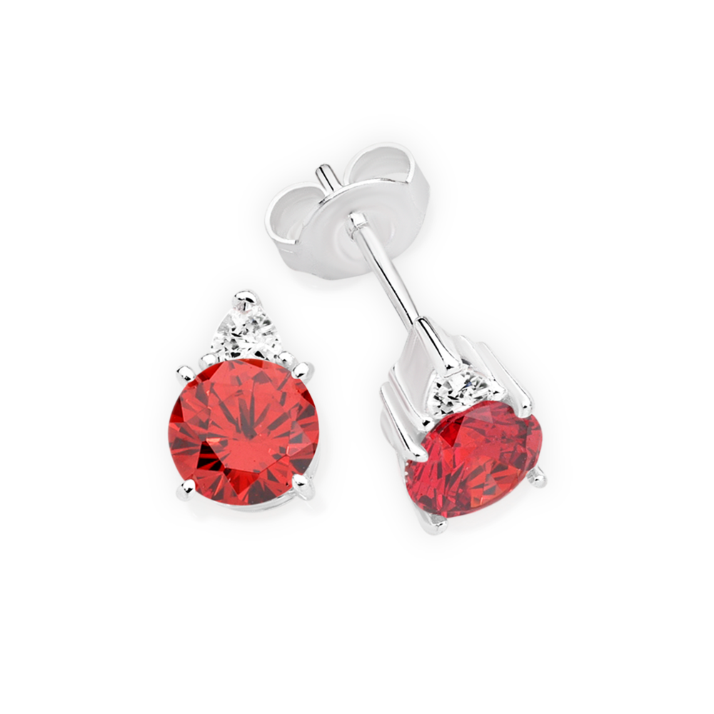 Red diamond clearance earrings mens