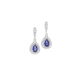Silver Sapphire & CZ Cluster Drop Earrings