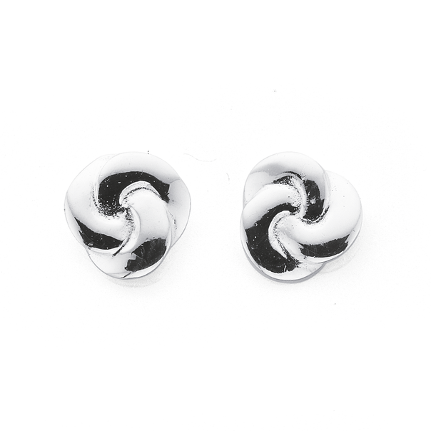 Silver Small Knot Stud Earrings