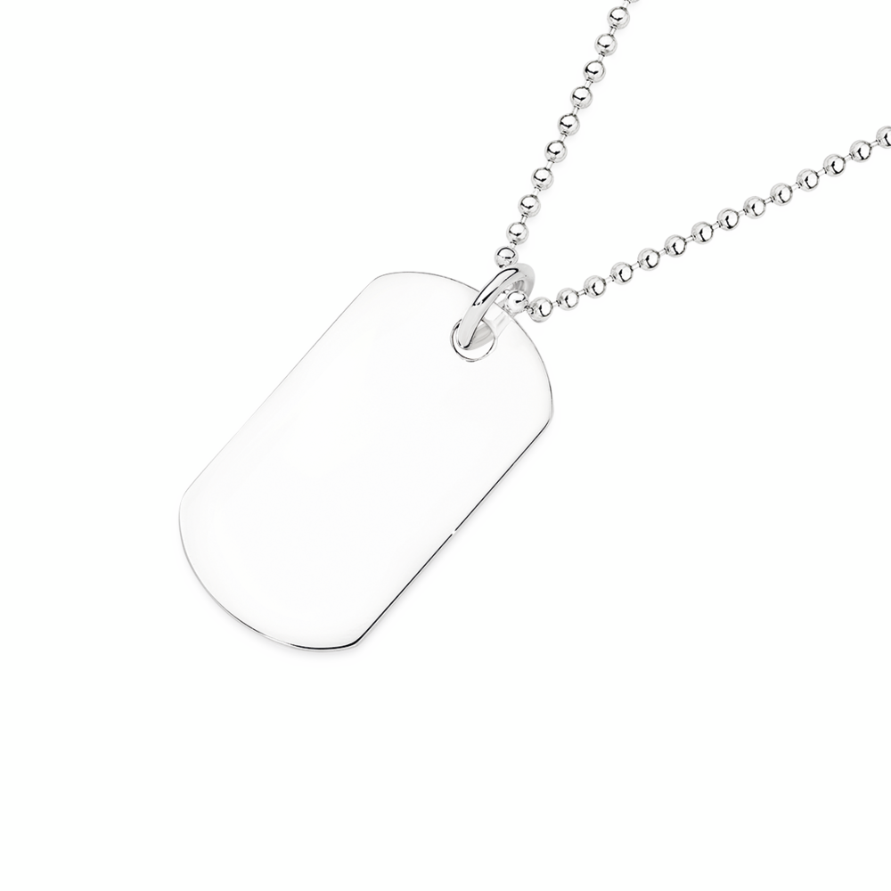Silver Small Plain Dog Tag Pendant