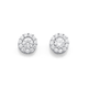 Silver Small Round CZ Cluster Stud Earrings