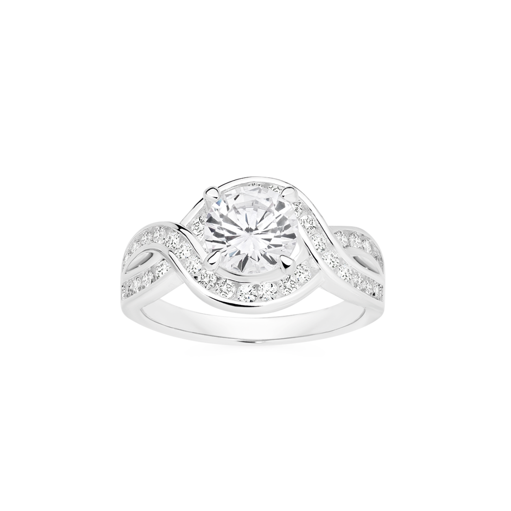 Twist store solitaire ring