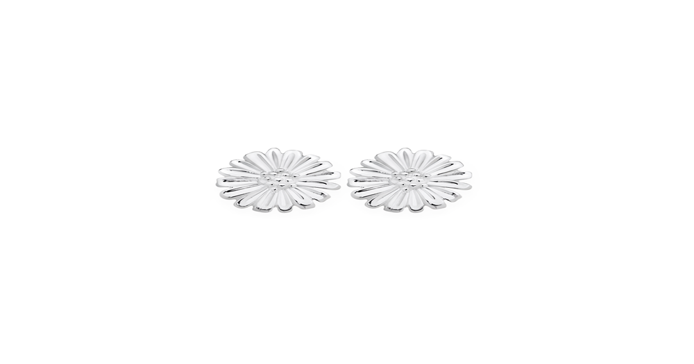 Silver Sunflower Stud Earrings Prouds