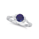 Silver Syn Sapphire and CZ Side Ring