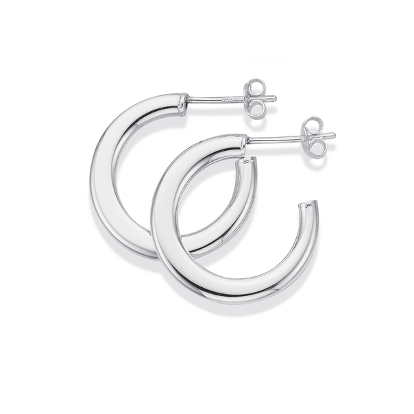 Silver Tapered Hoops