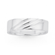 Silver Three Diagonal Stripe Ring Size U