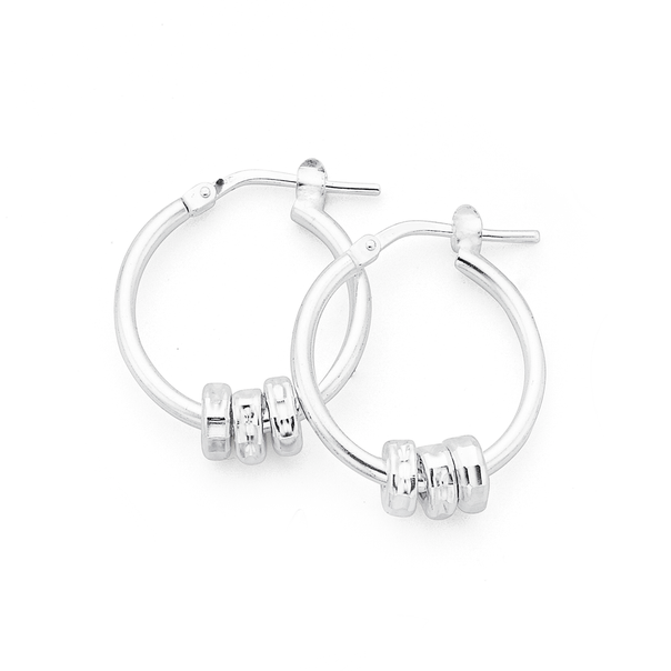 Silver Three Ring Hoops 15mm