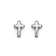 Silver Tiny Cross Earrings