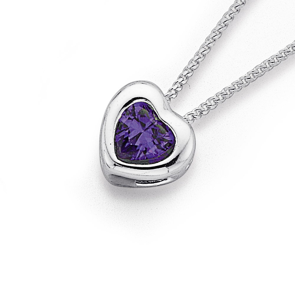 Purple cheap heart necklace