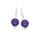 Silver Violet Cubic Zirconia Euro Style Earrings