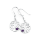 Silver Violet Cubic Zirconia Tree of Life Earrings