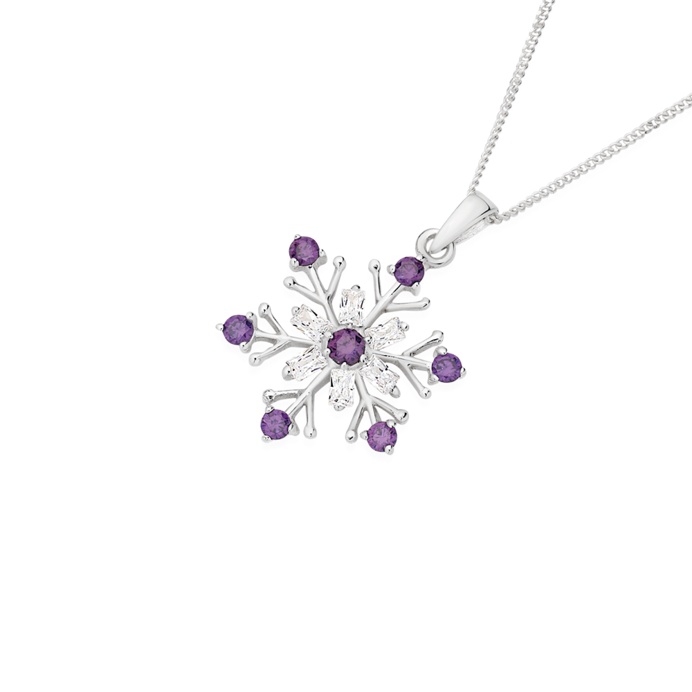 Buy Lucky Snowflake Necklace Long Pendant Necklace with White Cubic  Zirconia Silver Jewelry for Women Girls at Amazon.in