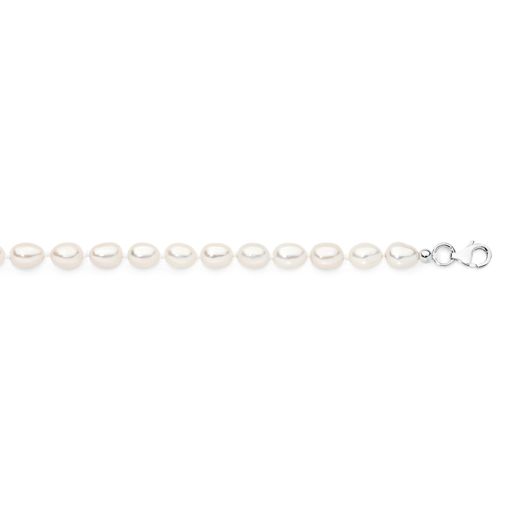 Sliver Knotted Rice F/W Pearl Bracelet
