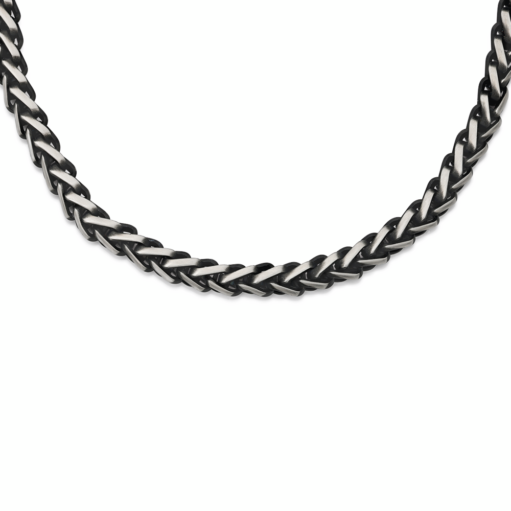 STAINLESS STEEL 55CM BLACK LARGE WHEAT CHAIN