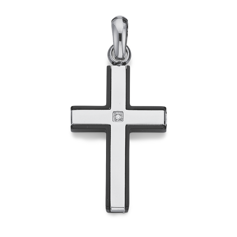 Steel Black Cross | Pendants | Prouds 
