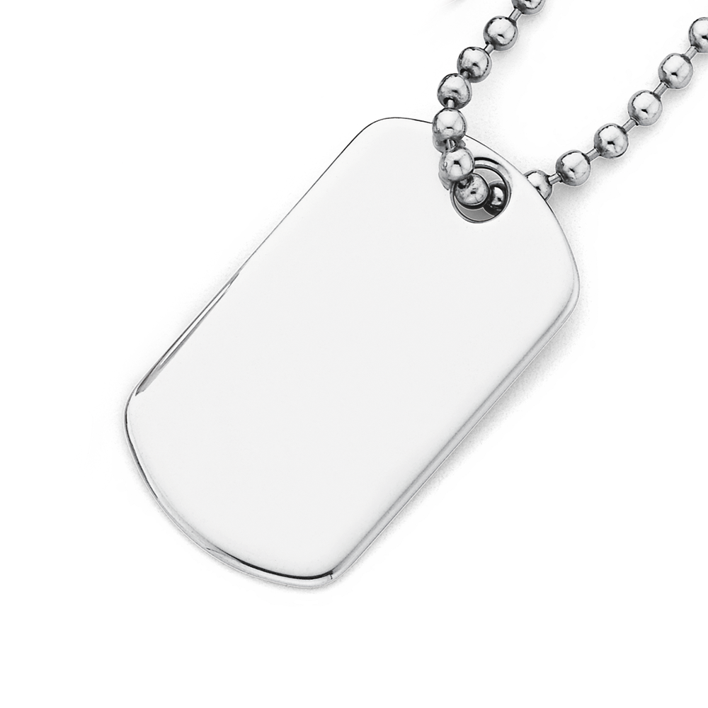 Black Stainless Steel Dog Tag Ball Chain Necklace, In stock!