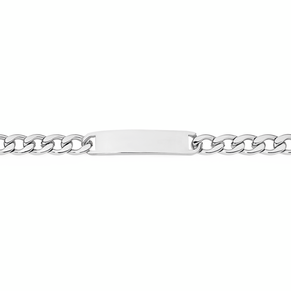 Steel 21.5cm Open Oval Curb Identity Bracelet