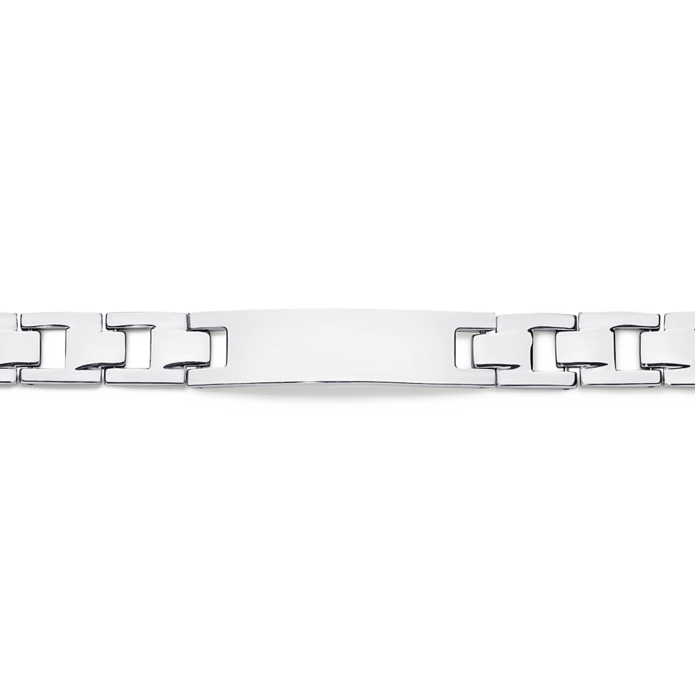 Steel 21cm Classic Links Rectangular ID Bracelet