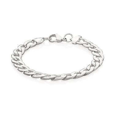 STEEL 21CM OPEN OVAL CURB BRACELET