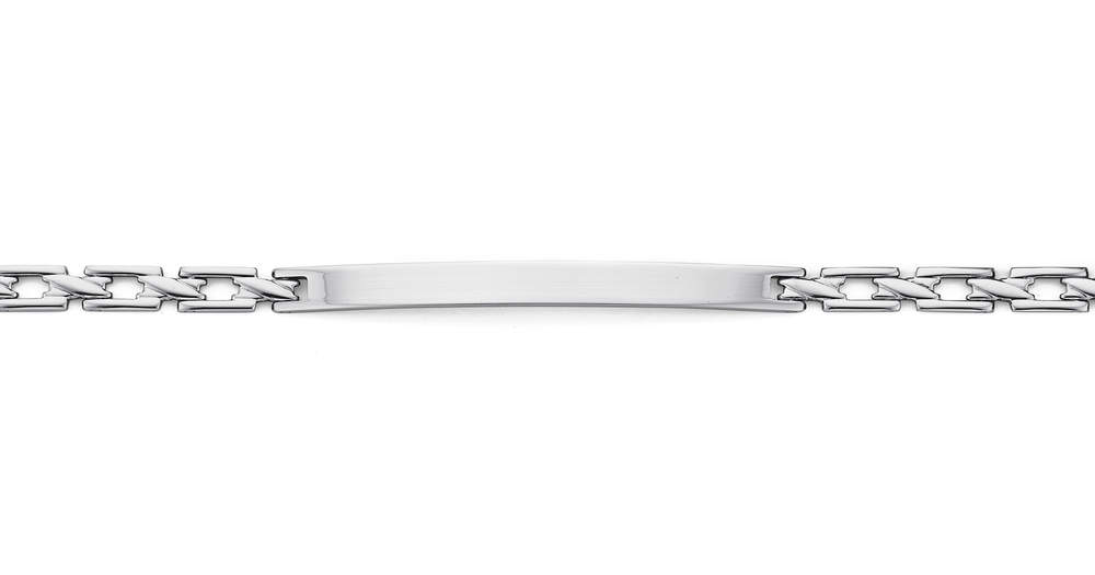Steel 21cm Square Twist Id Bracelet | Prouds